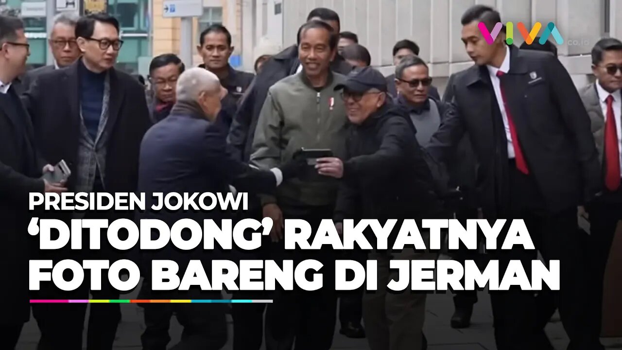 DETIK-DETIK Jokowi Ditodong Rakyatnya Foto Bareng di Jerman