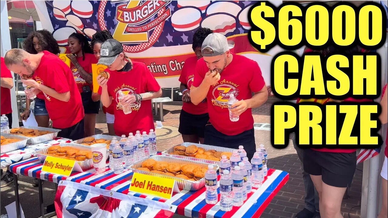 $6000 BURGER EATING CONTEST (Worlds Biggest) In Washington DC | Z Burger 2023