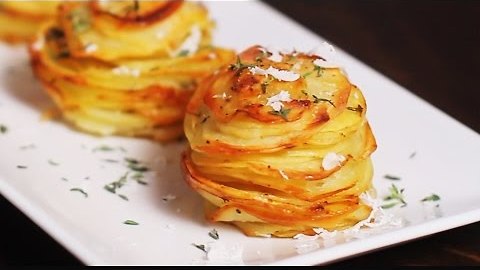 Delicious parmesan potato stacks recipe