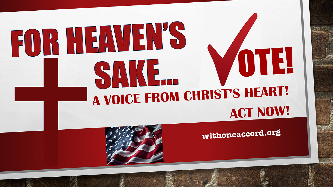 FOR HEAVENS SAKE... VOTE! A VOICE FROM CHRISTS HEART!