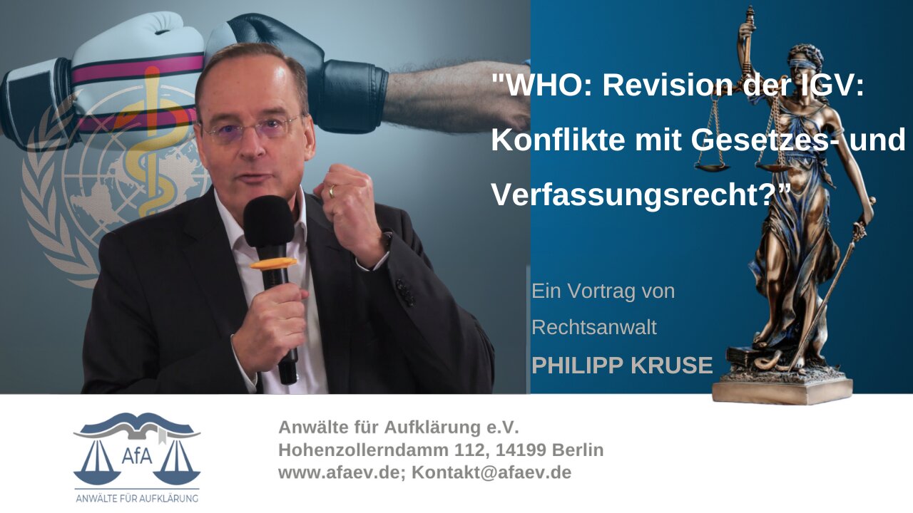 🔴➡️ „WHO: Revision der IGV: Konflikte mit Gesetzes- und Verfassungsrecht? – RA Philipp Kruse, LL.M.