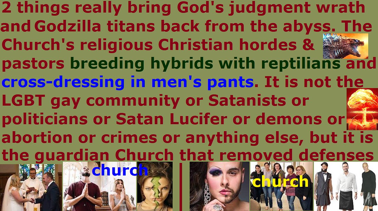 2 things bring Gods judgment & titans back - Churchs breeding hybrids & cross-dressing mens pants