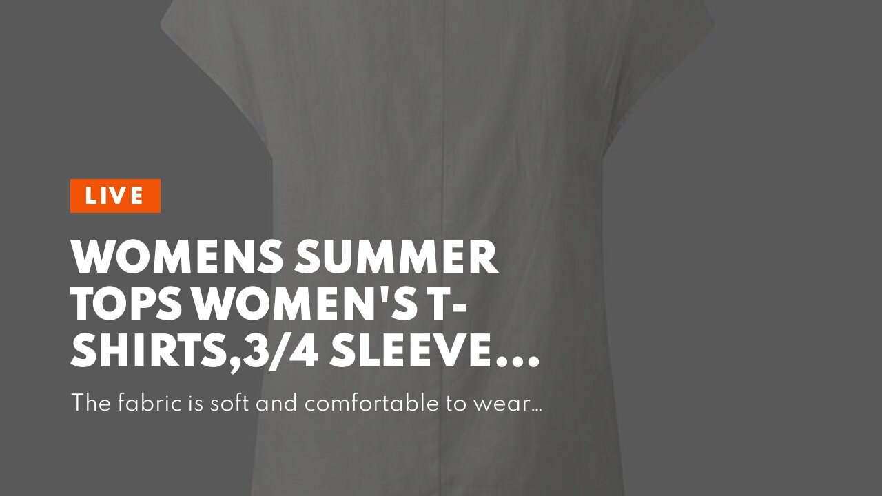 Womens Summer Tops Womens T-Shirts,34 Sleeve Button Down Shirts for Women Fashion Flower Grap...