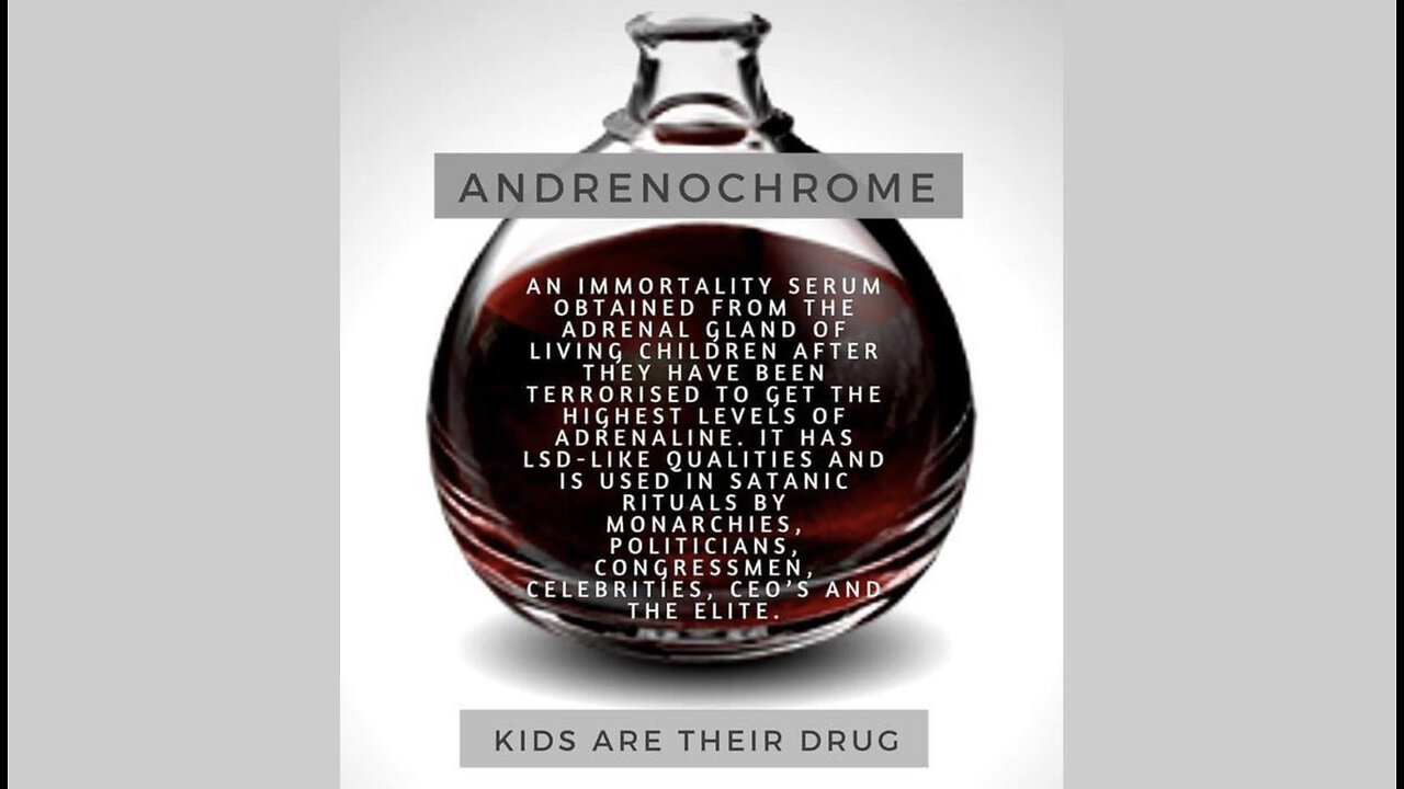 Poster frame from Adrenochrome Featured/Referenced in Mainstream Entertainment