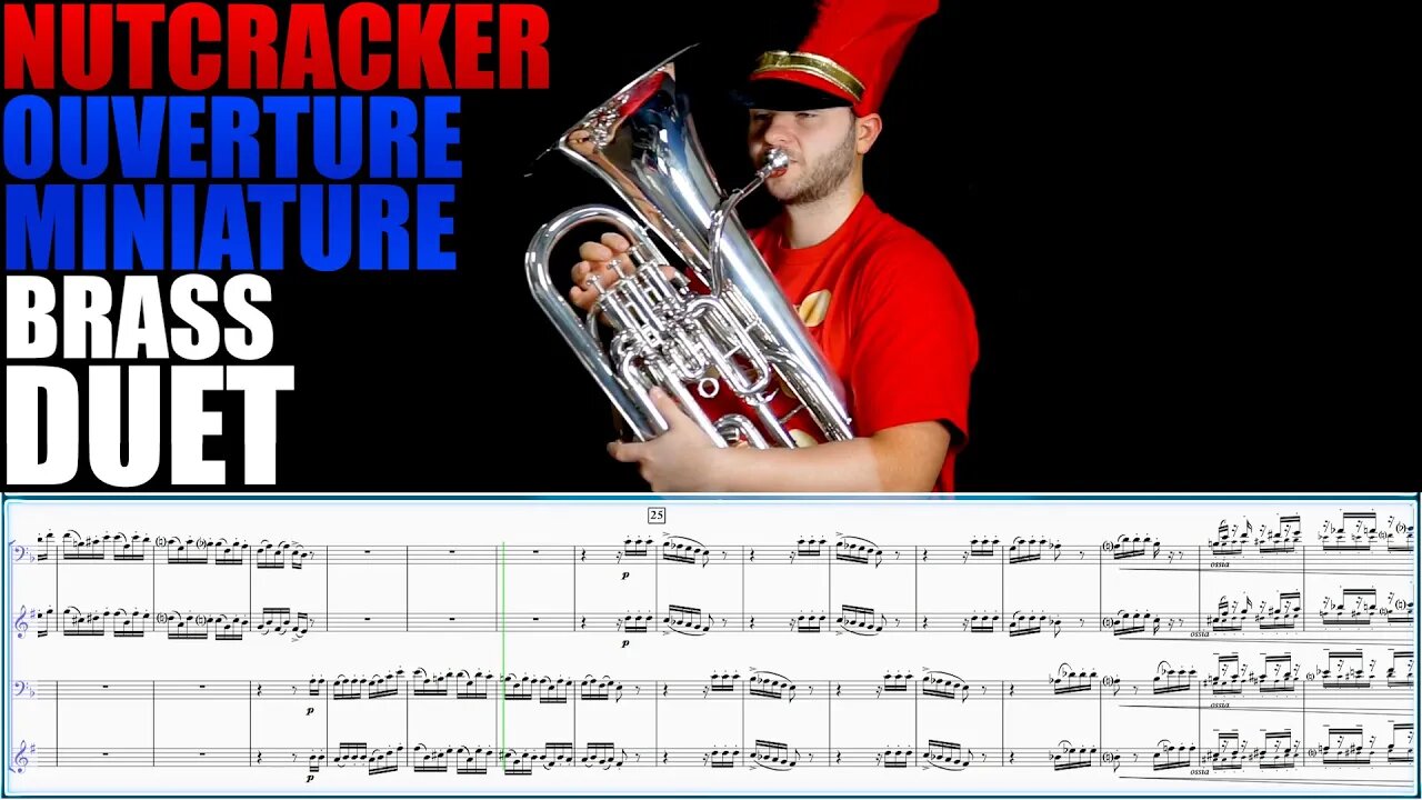 Tchaikovsky THE NUTCRACKER Ouverture Miniature EUPHONIUM DUET - Matonizz. Play Along!