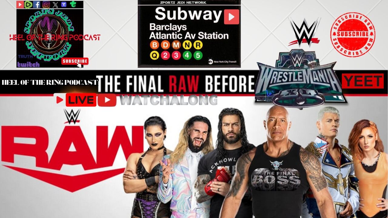 🔴Join Us For A Live Watch Along Of WWE Raws Epic Go-home Episode The Rock Before Wrestlemania 40!