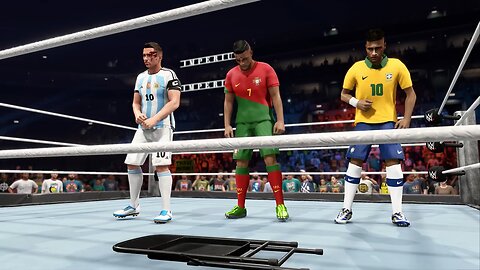 WWE 2K23 - Messi_ Cristiano _ Neymar vs. Haaland_ Mbappe _ Zlatan - Elimination Match