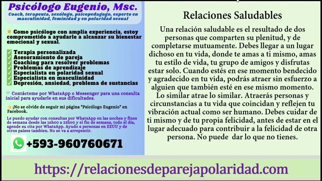 Relaciones saludables con ellas #saludable #relacionessaludables #quito #madrid #parejasunidas