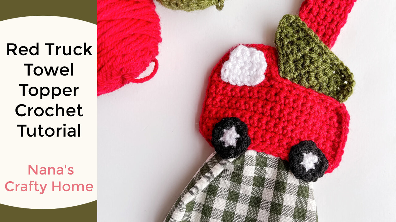 The Crochet Red Truck Christmas Pattern an EASY Crochet Towel Topper