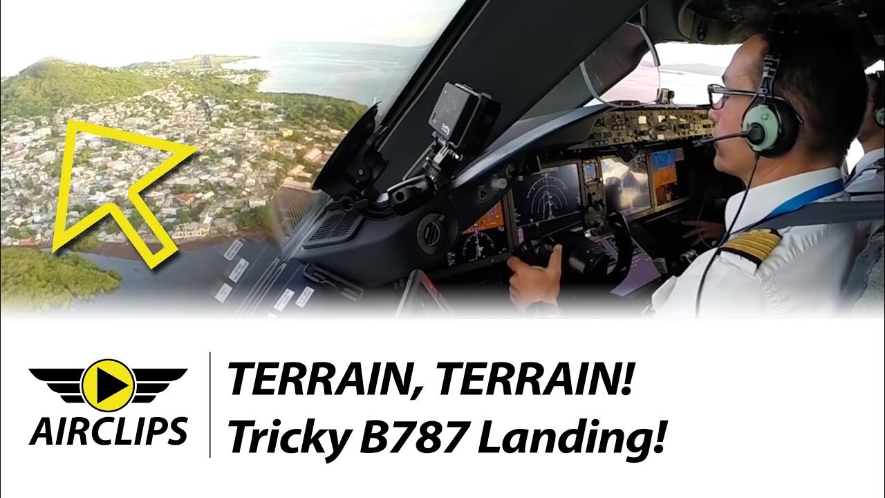 Worlds MOST DANGEROUS B787 Landing, Air Austral ULTIMATE COCKPIT MOVIE to Mayotte! [AirClips]