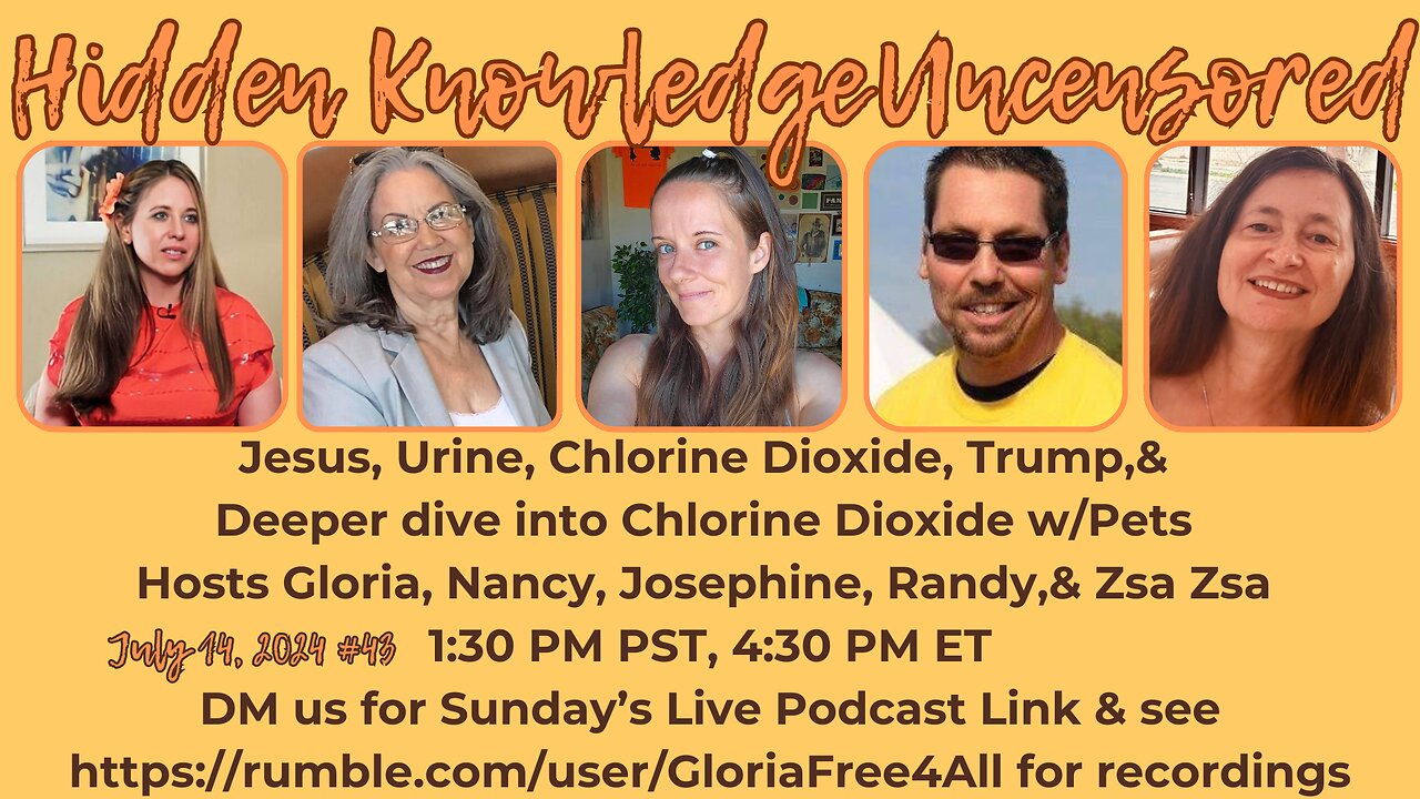 Jesus Christ, Urine, Chlorine Dioxide, President Trump,& Deeper dive into Chlorine Dioxide w/ Pets