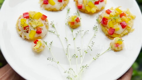 Mini Potato Pizza With Chickpea Microgreens