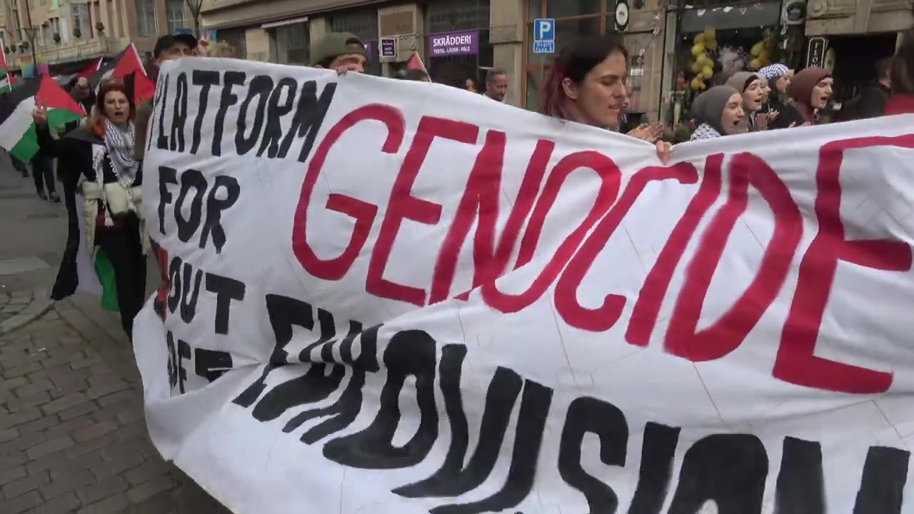 Palestina-protest i Malmö - Nej till folkmord