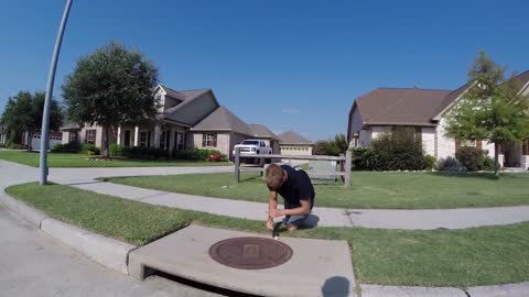 Teen Fishes For Bass In Neighborhood Sewer