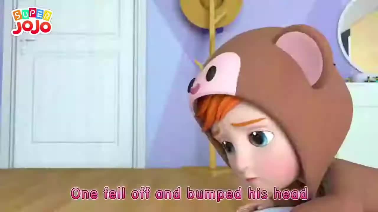 5 little monkeys jumping on bed-Childrens songs