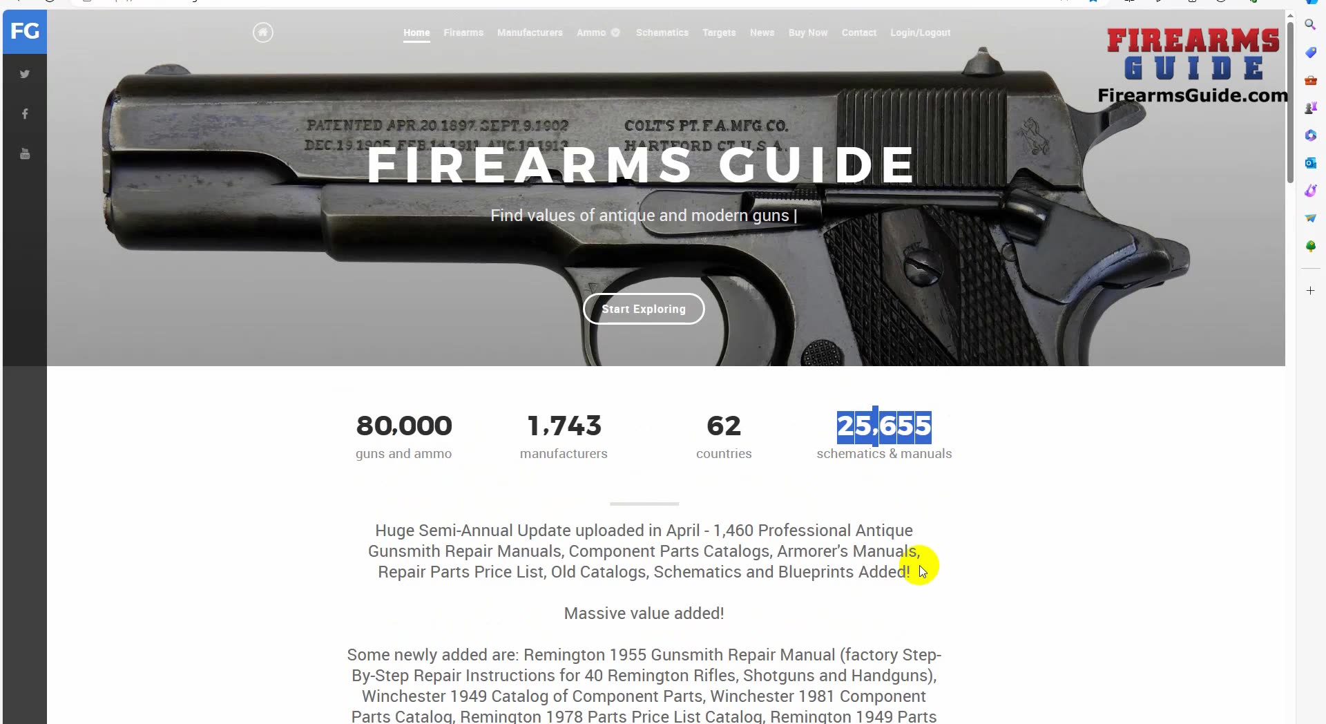 25,655 Gunsmith Repair Manuals, Schematics & Gun Blueprints at www.FirearmsGuide.com