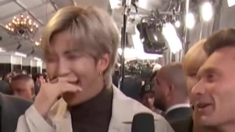 BTS funny struggling to hide their crack on american interviews