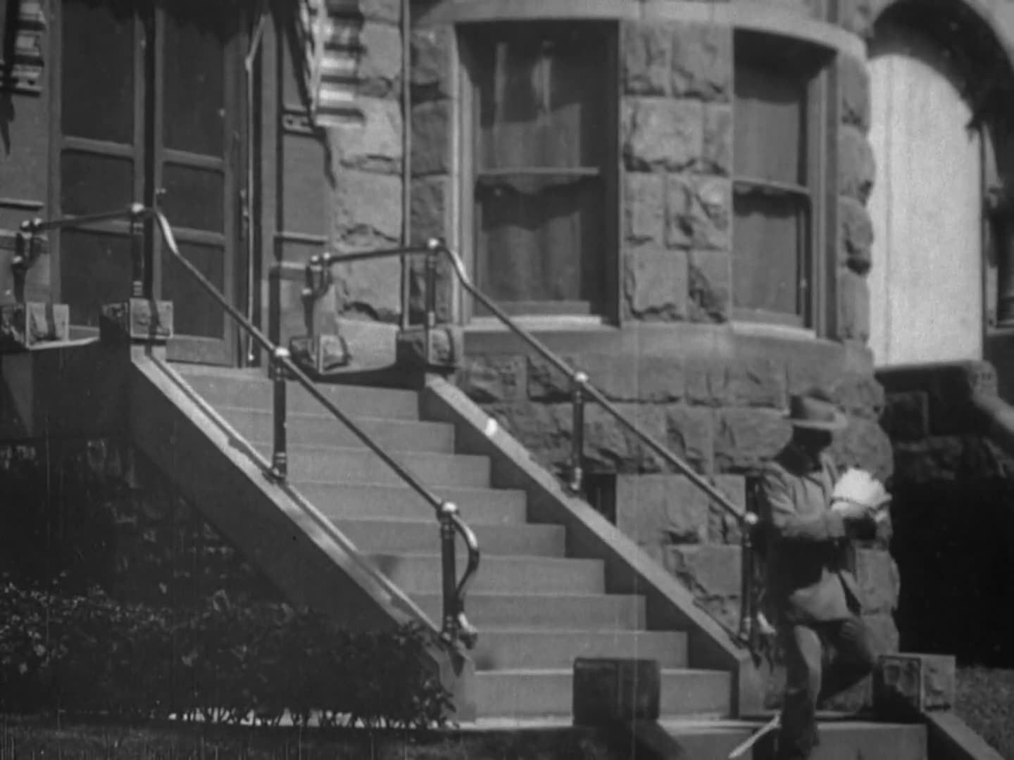 Post Man Delivering Mail, United States Post Office (1903 Original Black & White Film)