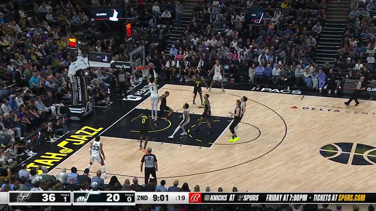 Wembanyama WOW! Block & Alley-Oop Spark Spurs Run vs. Jazz
