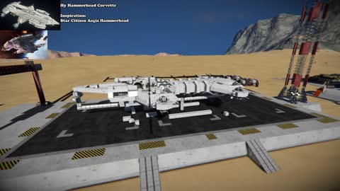 Hy Hammerhead Corvette - Space Engineers Time Lapse Build and Test