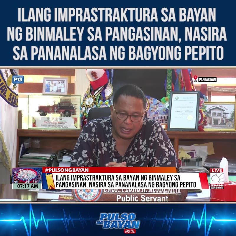Ilang imprastruktura sa bayan ng Binmaley, Pangasinan, nasira sa pananalasa ng Bagyong Pepito