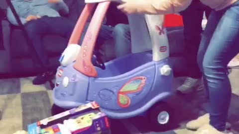 Baby Loves Her First Birthday Car