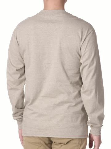 Hanes Mens Beefy Long Sleeve Three-Button Henley