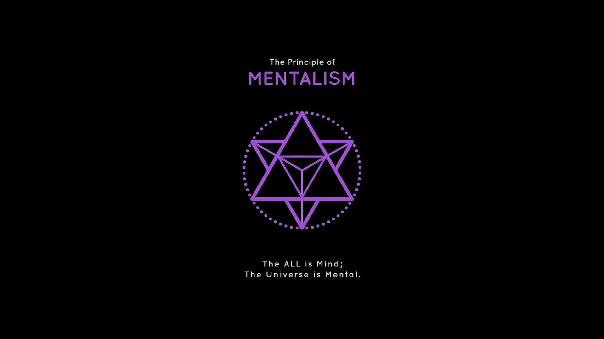The Principle of MENTALISM.