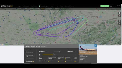 Airbus A320 ruského Aeroflotu letěl z Ostravy do Ostravy a kroužil bezcílně nad Moravou!